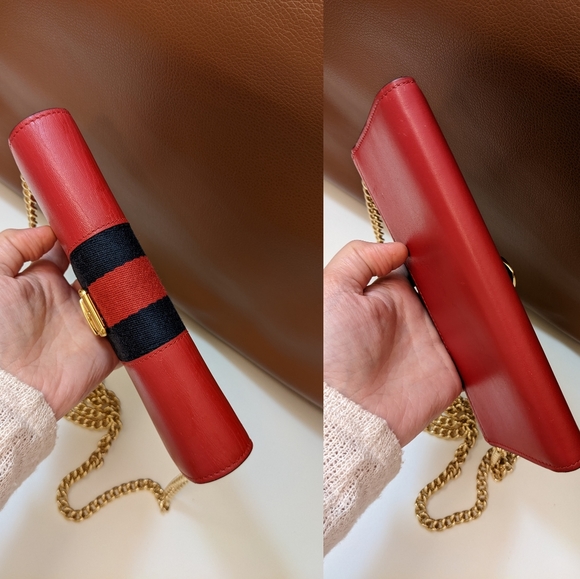 GUCCI Sylvie Red long wallet converted to crossbody - Picture 8 of 12